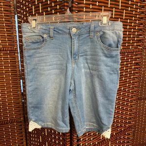Girls Denim Bermuda Shorts - Size 14/16